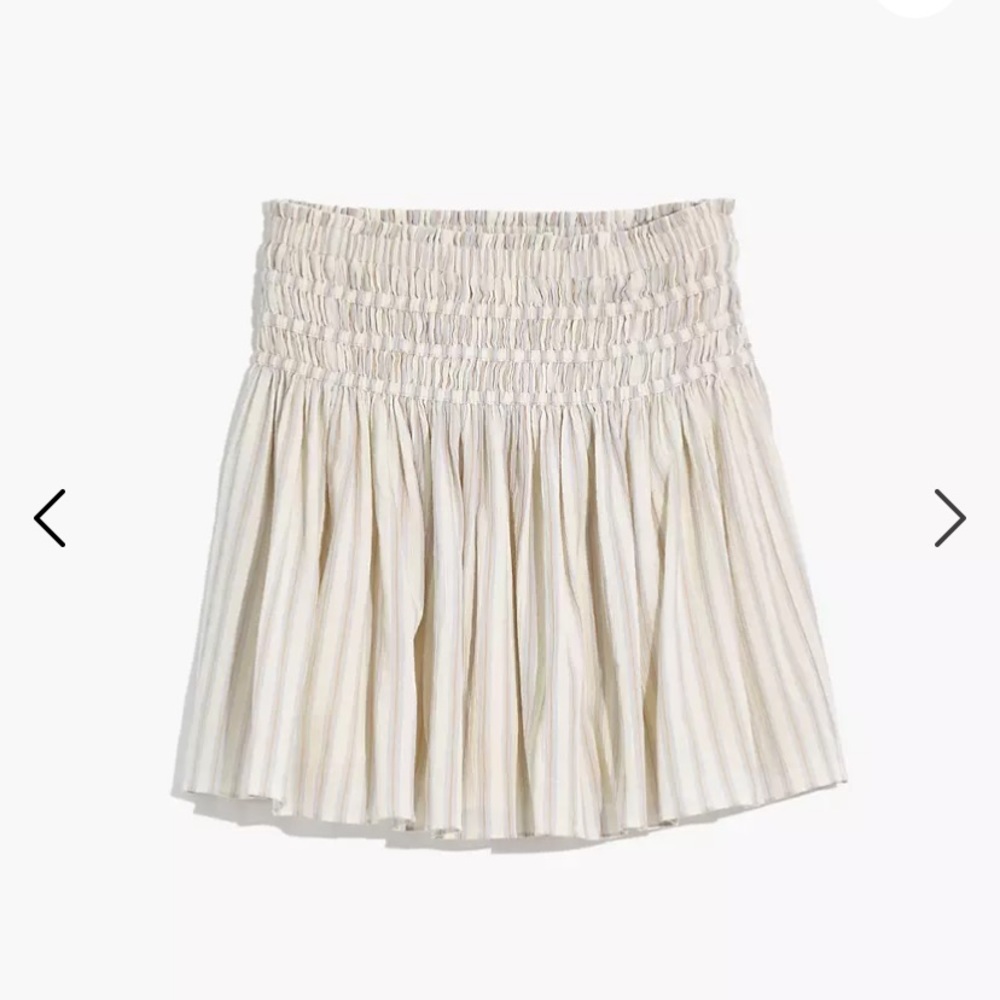Madewell smocked stripe skirt